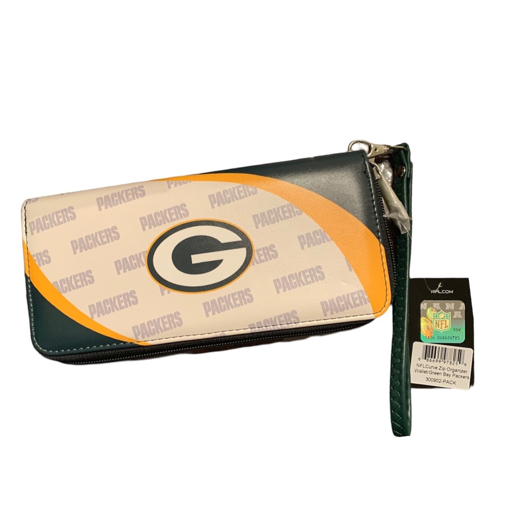Green Bay Packers wallets women’s zipper organizer wallet official NFL wallets
